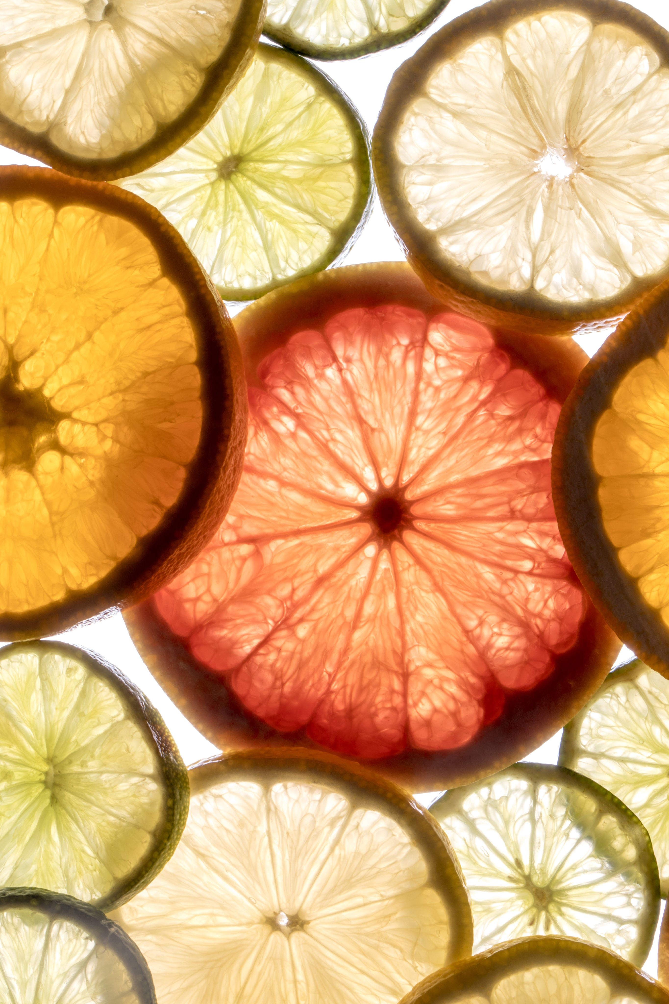 Citrus slice background representing natural wellness and holistic skin support